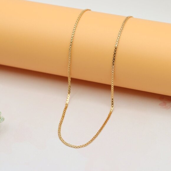 "Classic Curb Chain Rose Gold Necklace Everyday Elegance, XPNL0141 - Picture 7 of 11